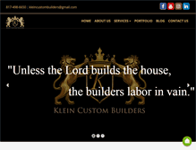 Tablet Screenshot of kleincustombuilders.com